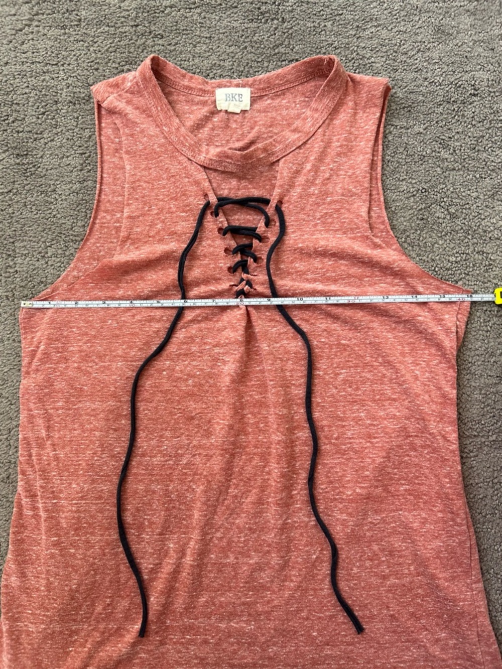 BKE Buckle Rust Heather Lace-Up Muscle Tank Sleeveless Boho Western Size S - Picture 4 of 8